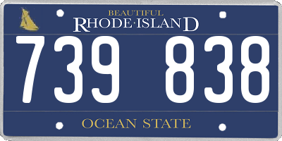 RI license plate 739838