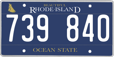 RI license plate 739840