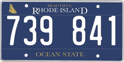 RI license plate 739841