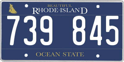 RI license plate 739845