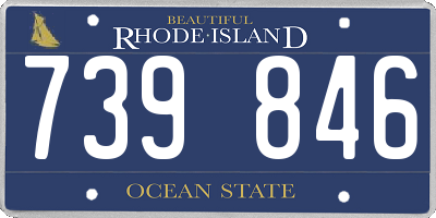 RI license plate 739846