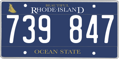 RI license plate 739847