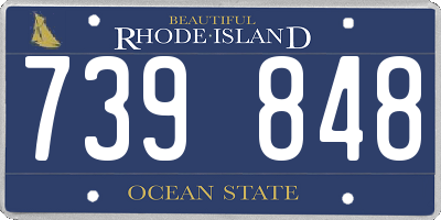 RI license plate 739848