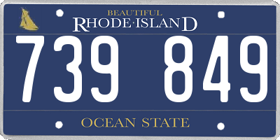 RI license plate 739849