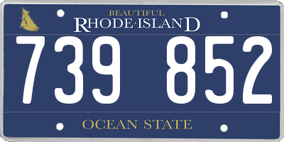 RI license plate 739852