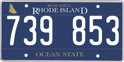 RI license plate 739853