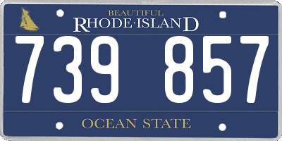RI license plate 739857
