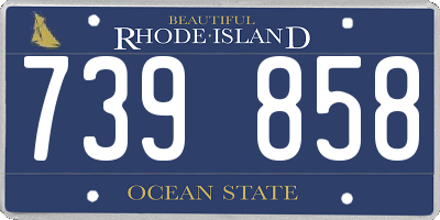 RI license plate 739858