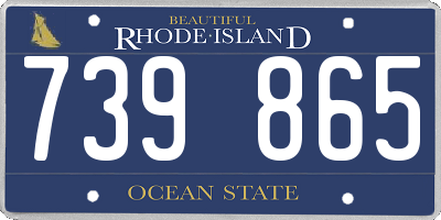 RI license plate 739865