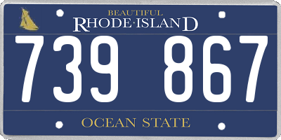 RI license plate 739867