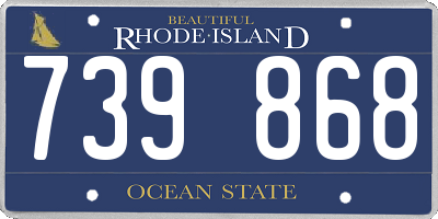 RI license plate 739868