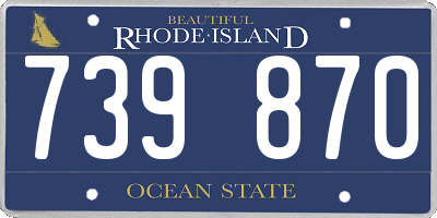 RI license plate 739870
