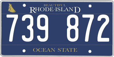 RI license plate 739872