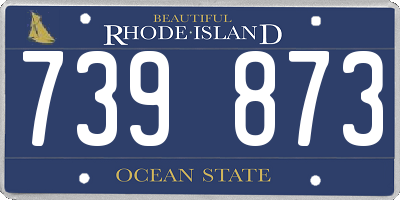 RI license plate 739873
