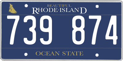 RI license plate 739874