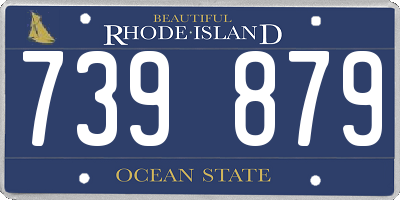 RI license plate 739879