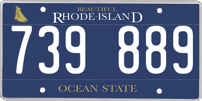 RI license plate 739889
