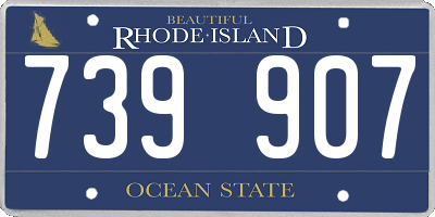 RI license plate 739907