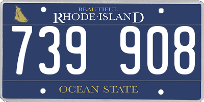 RI license plate 739908
