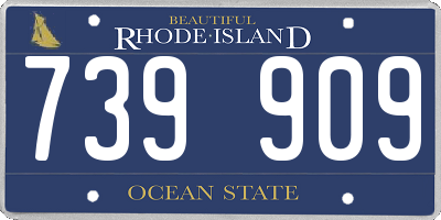 RI license plate 739909