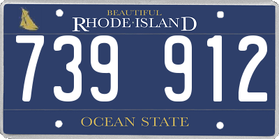 RI license plate 739912