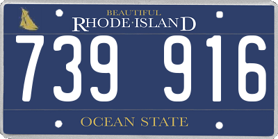 RI license plate 739916