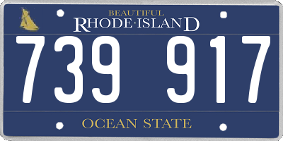 RI license plate 739917