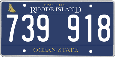 RI license plate 739918