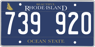 RI license plate 739920
