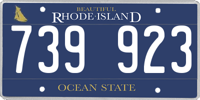 RI license plate 739923