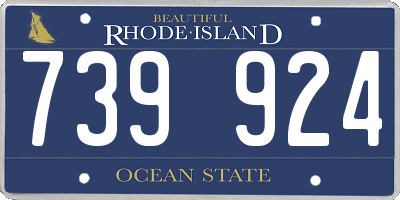 RI license plate 739924