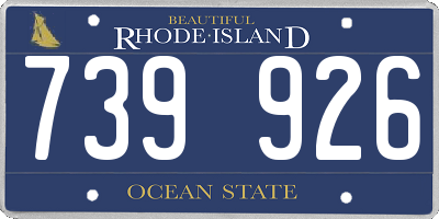 RI license plate 739926