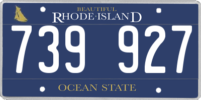 RI license plate 739927