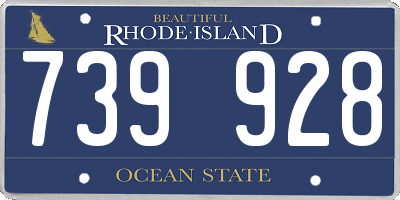RI license plate 739928