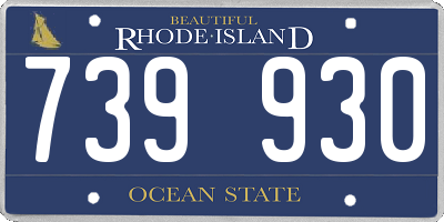 RI license plate 739930