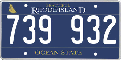 RI license plate 739932