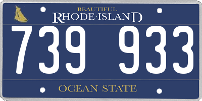 RI license plate 739933