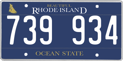 RI license plate 739934