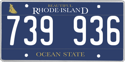 RI license plate 739936
