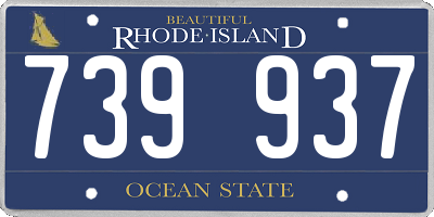 RI license plate 739937