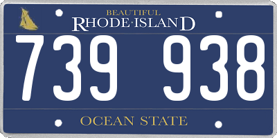 RI license plate 739938