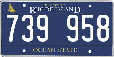 RI license plate 739958