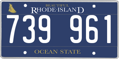 RI license plate 739961