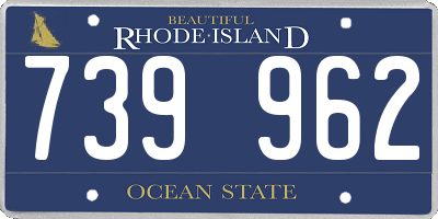 RI license plate 739962