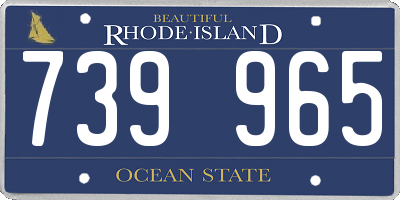 RI license plate 739965