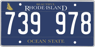 RI license plate 739978