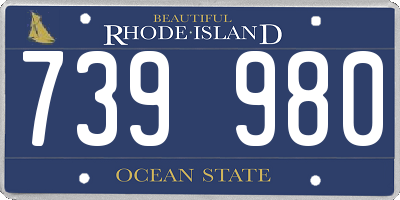 RI license plate 739980