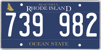 RI license plate 739982