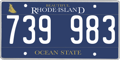 RI license plate 739983
