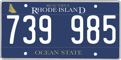RI license plate 739985